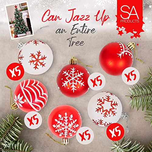 Glitter Christmas Balls Set - Tree Baubles Pack