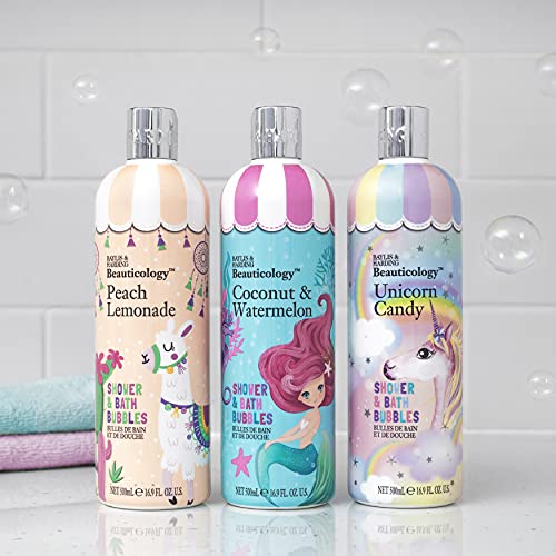 Baylis & Harding Beauticology Mermaid Shower and Bath Bubbles, 500ml, (Pack of 3) - Vegan Friendly