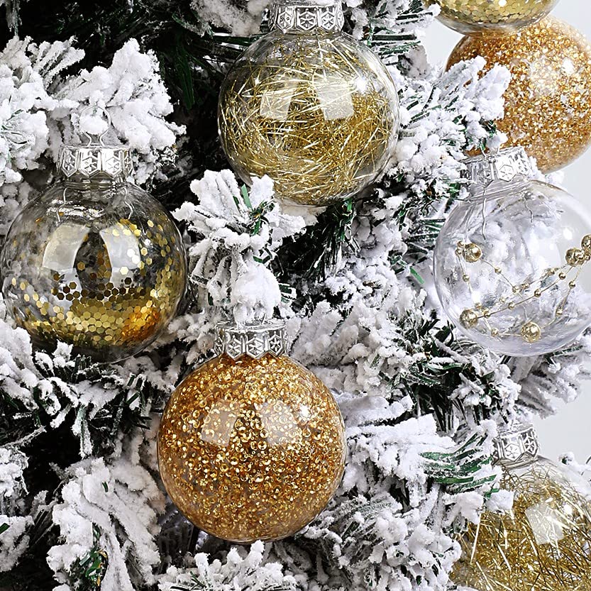 Sparkling Gold Christmas Baubles: Tree Decor (7cm/24pcs)