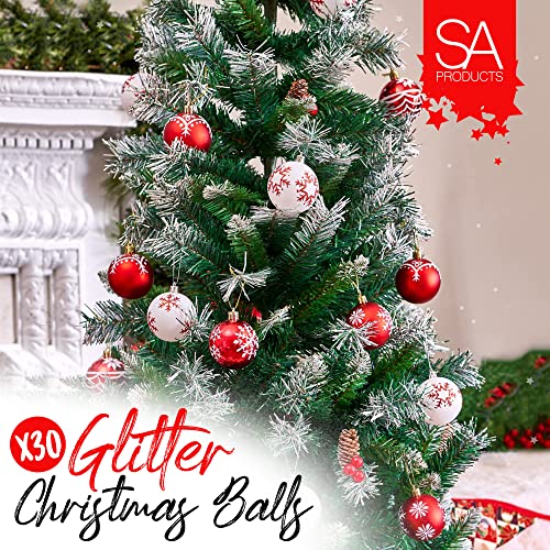 Glitter Christmas Balls Set - Tree Baubles Pack