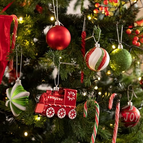 100pcs Shatterproof Christmas Baubles - Red, Green, White