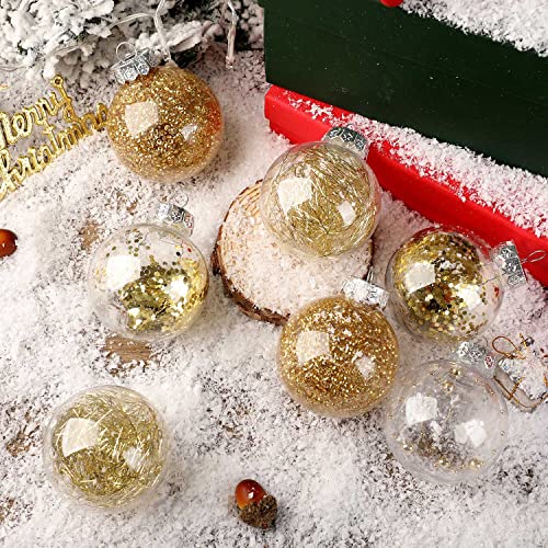 Sparkling Gold Christmas Baubles: Tree Decor (7cm/24pcs)