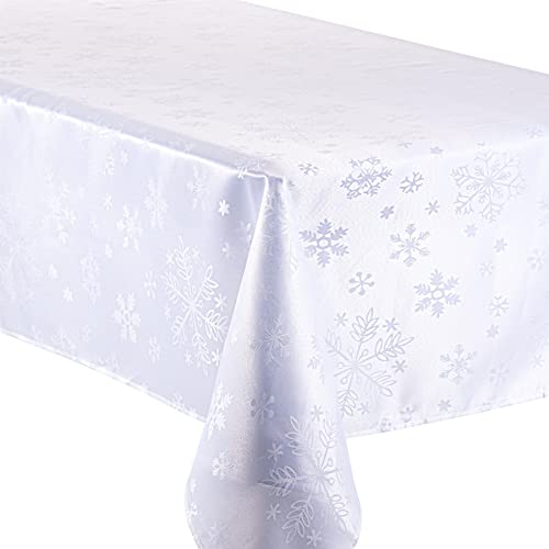 Blizzard Snowflake Tablecloth Set - Christmas 52x70" (132x178cm)
