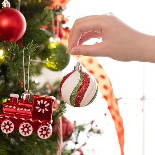 100pcs Shatterproof Christmas Baubles - Red, Green, White