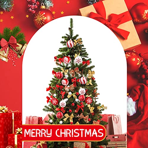 Christmas Baubles Set: 44 PCS Red and White