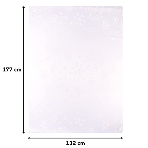 Blizzard Snowflake Tablecloth Set - Christmas 52x70" (132x178cm)