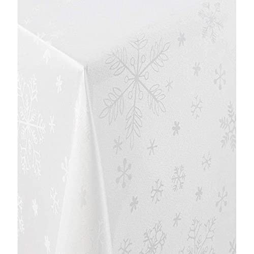 Blizzard Snowflake Tablecloth Set - Christmas 52x70" (132x178cm)
