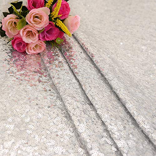 Glitter Silver Sequin Tablecloth - Perfect for Christmas!