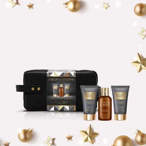 Baylis & Harding Black Pepper Gift Set Bundle - 1 x Luxury Wash Bag & 1 x Luxury Bathing Duo (2 Sets) - Vegan Friendly