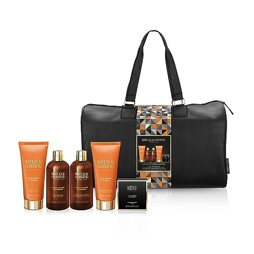 Baylis & Harding Black Pepper & Ginseng Men's Luxury Travel Bag Gift Set - Vegan Friendly