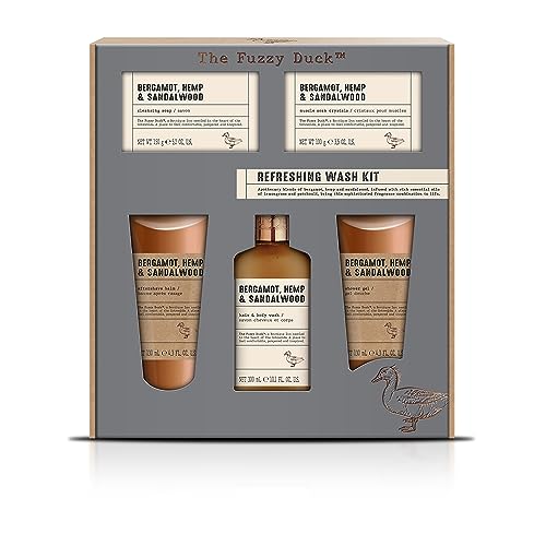 Baylis & Harding The Fuzzy Duck Bergamot, Hemp & Sandalwood Men's Luxury Grooming Gift Set - Vegan Friendly