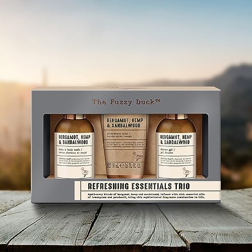 Baylis & Harding The Fuzzy Duck Bergamot, Hemp & Sandalwood Men's Luxury Mini Trio Gift Set - Vegan Friendly