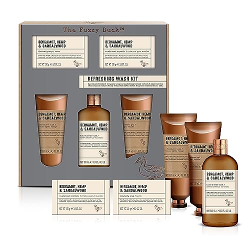 Baylis & Harding The Fuzzy Duck Bergamot, Hemp & Sandalwood Men's Luxury Grooming Gift Set - Vegan Friendly