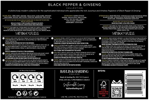Baylis & Harding Signature Men's Black Pepper & Ginseng Luxury Shave Gift Set - Vegan Friendly