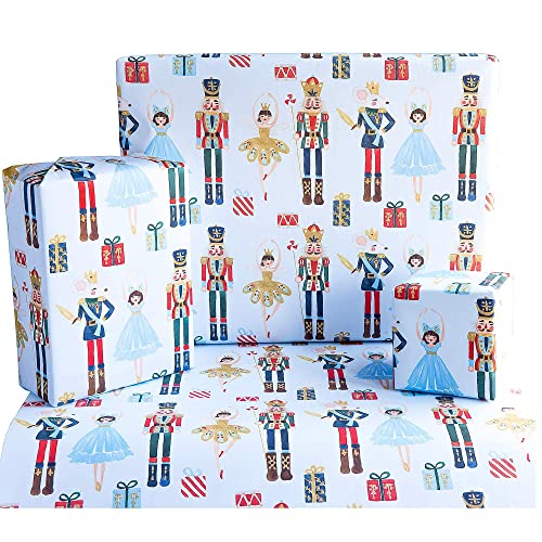 Eco-friendly Nutcracker Christmas Gift Wrap Set - Designed for All