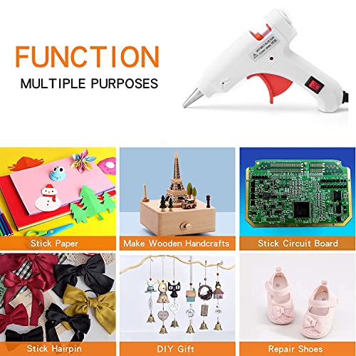 Hot Glue Gun, Mini Glue Gun for Crafting, 50pcs Glue Sticks, Fast Heating,for Kids Crafts,Festival DIY,Card, Plastic, Fabric, Home Office Repairing,20W,White