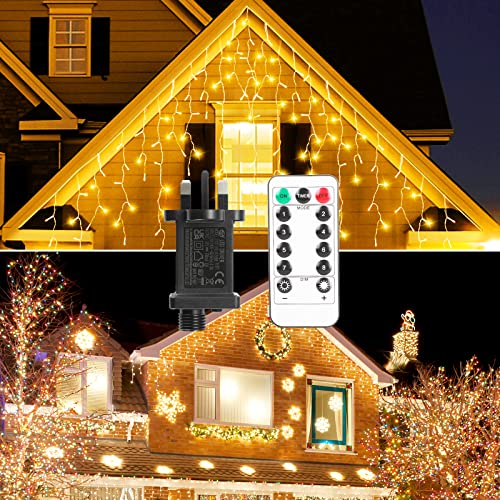 Christmas Outdoor Icicle Lights - 240 LED Fairy Lights