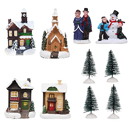 12-Piece Light Up Christmas Village Scene with LED Lights