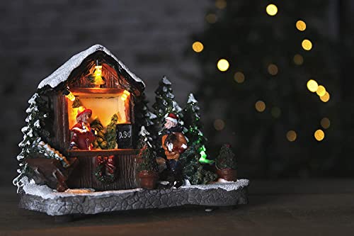 Animated Musical Christmas Village Scene - Bread & Roll Shop