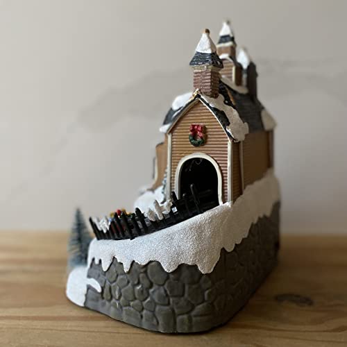 Santa Christmas Scene Ornament: Lights, Train, Sound