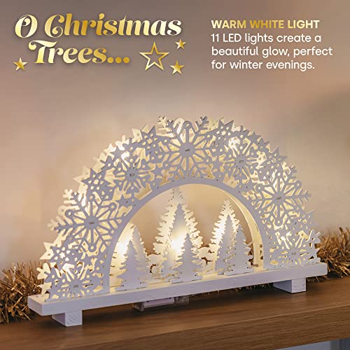 Wooden Christmas Candle Bridge with Snowflake Decoration