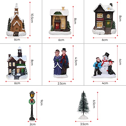 12-Piece Light Up Christmas Village Scene with LED Lights