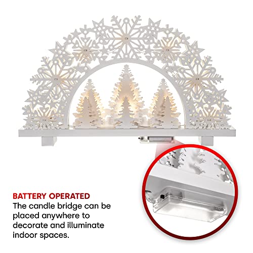 Wooden Christmas Candle Bridge with Snowflake Decoration