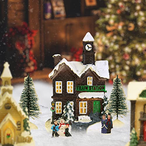 12-Piece Light Up Christmas Village Scene with LED Lights