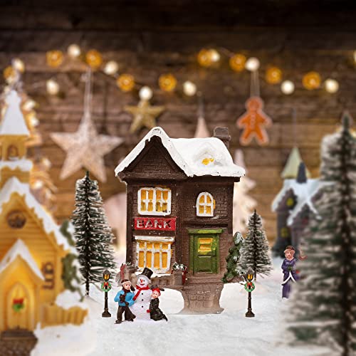 12-Piece Light Up Christmas Village Scene with LED Lights