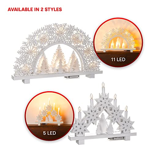 Wooden Christmas Candle Bridge with Snowflake Decoration