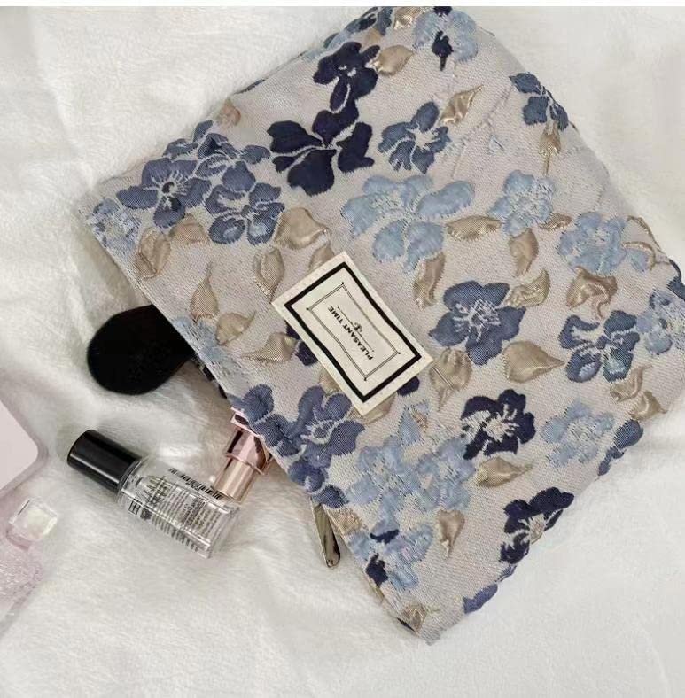 Floral Print Makeup Bag for Women,Travel Cosmetic Bag,Toiletry Bag Makeup Pouch Organiser Gift for Women Girl (Floral)