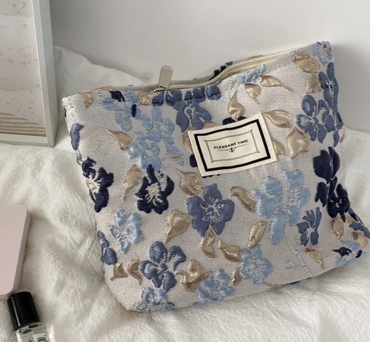 Floral Print Makeup Bag for Women,Travel Cosmetic Bag,Toiletry Bag Makeup Pouch Organiser Gift for Women Girl (Floral)
