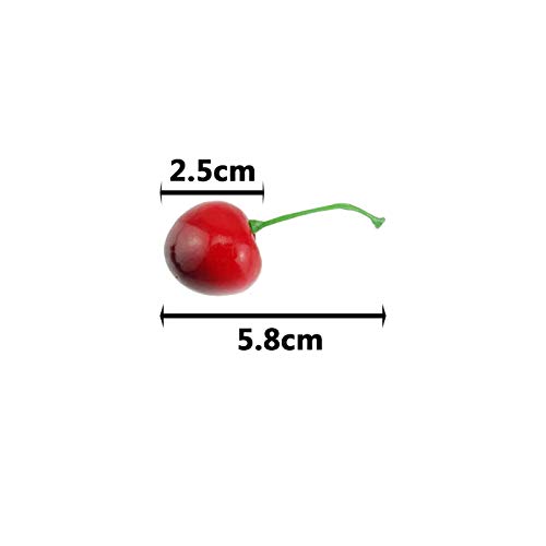 50 Pcs Fake Cherry Artificial Fruits Model Fruit Vase Filler Food Toy Fruit Model Photography for Christmas Party & Room Decoration