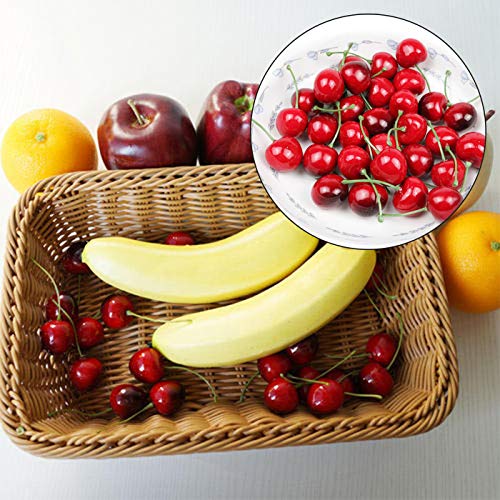 50 Pcs Fake Cherry Artificial Fruits Model Fruit Vase Filler Food Toy Fruit Model Photography for Christmas Party & Room Decoration