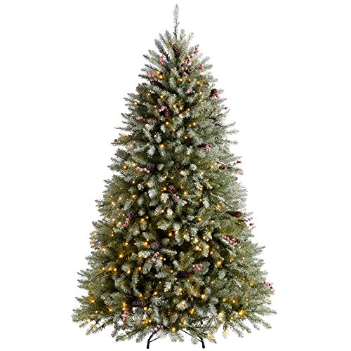 Snow Flocked Christmas Tree with 500 Warm White LED Lights, 6ft
