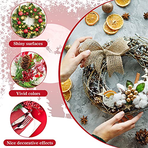 150 Pieces Christmas Artificial Holly Berries Red Gold Christmas Fake Berries Christmas Winter Artificial Fruit Berries Picks Xmas Holly Berry Decors on Wire Stems for Christmas Wreath Craft Making