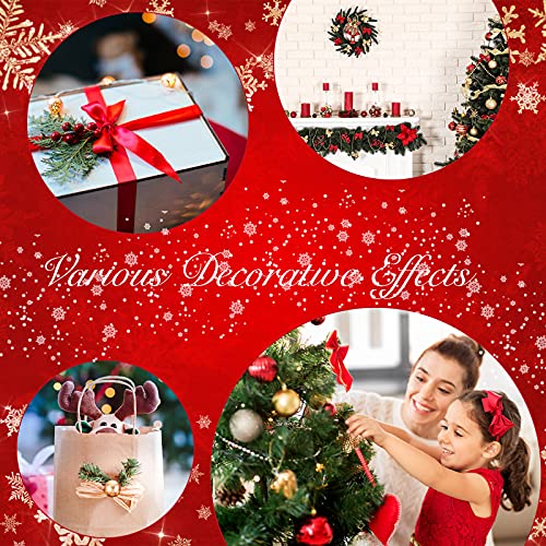 150 Pieces Christmas Artificial Holly Berries Red Gold Christmas Fake Berries Christmas Winter Artificial Fruit Berries Picks Xmas Holly Berry Decors on Wire Stems for Christmas Wreath Craft Making
