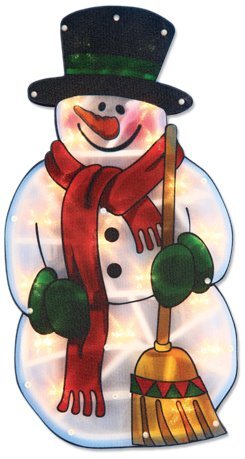 2XThe Benross Christmas Workshop LED Snowman Metallic Silhouette Light