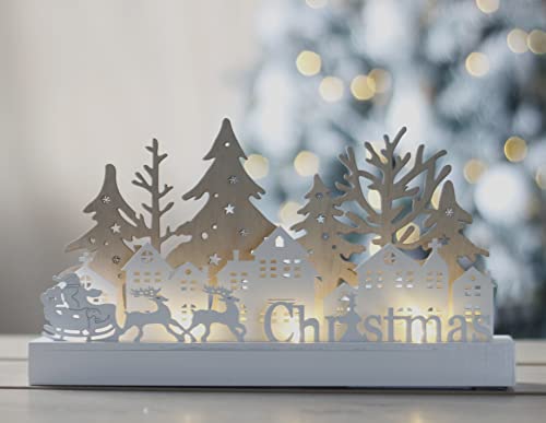 Rustic LED Christmas Village Ornament - Festive Table Centerpiece