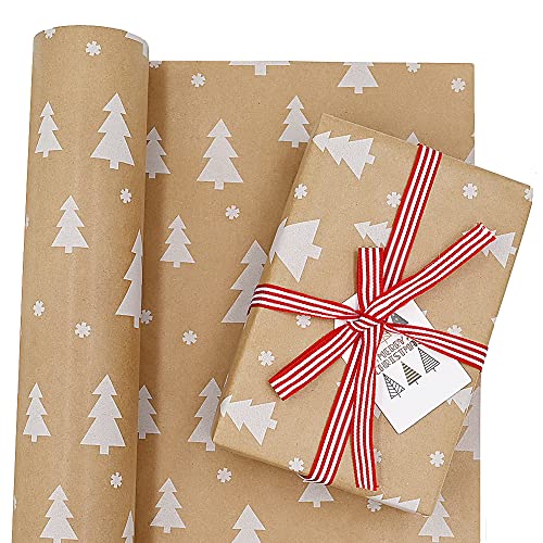 Christmas Tree Kraft Paper Gift Wrap Roll