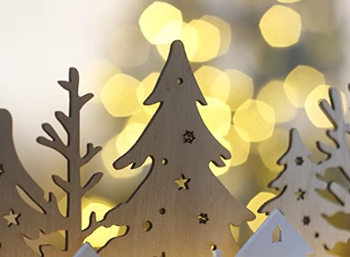 Rustic LED Christmas Village Ornament - Festive Table Centerpiece