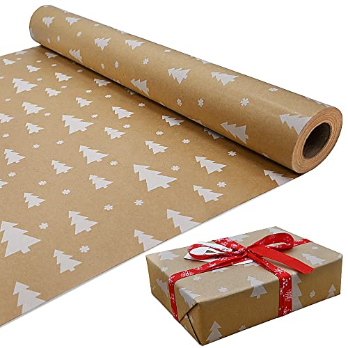 Christmas Tree Kraft Paper Gift Wrap Roll
