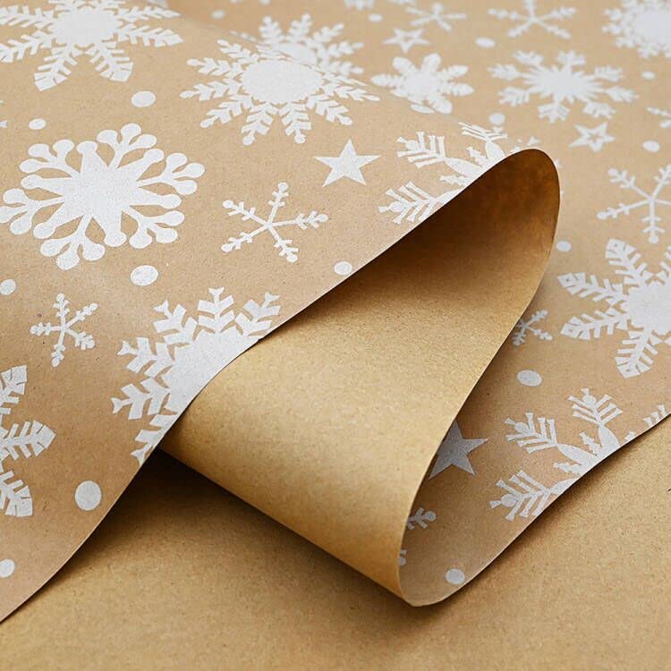 White Snowflake Wrapping Paper Roll | 15m x 44cm