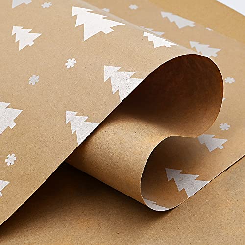Christmas Tree Kraft Paper Gift Wrap Roll
