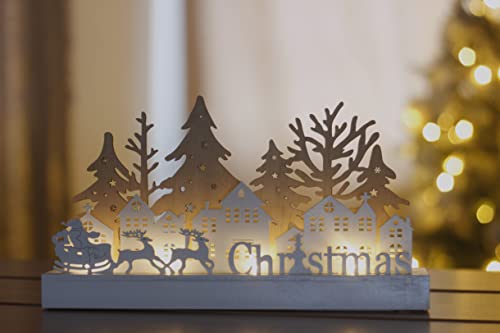 Rustic LED Christmas Village Ornament - Festive Table Centerpiece