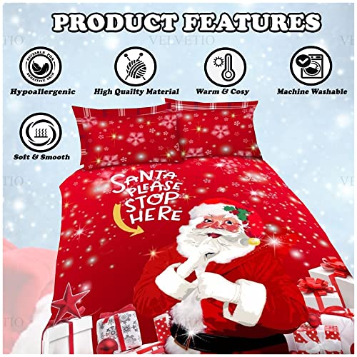 Santa Claus Stop Here Christmas Duvet Cover Set