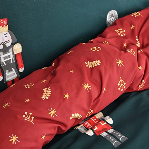 Sleepdown Xmas Nutcracker Green Wine Festive Reversible Duvet Cover Quilt Bedding Set with Pillowcases Soft Easy Care Bed Linen - King (230cm x 220cm)