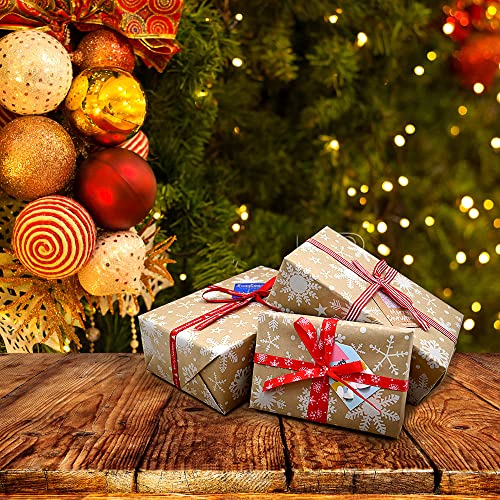 White Snowflake Wrapping Paper Roll | 15m x 44cm