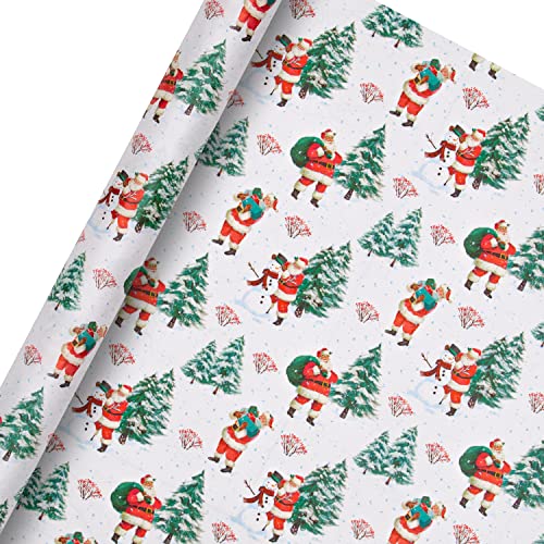 Christmas Santa and Tree Wrapping Paper Bundle - 3 Rolls