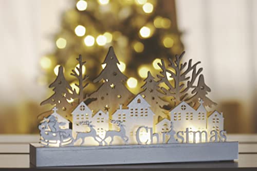 Rustic LED Christmas Village Ornament - Festive Table Centerpiece